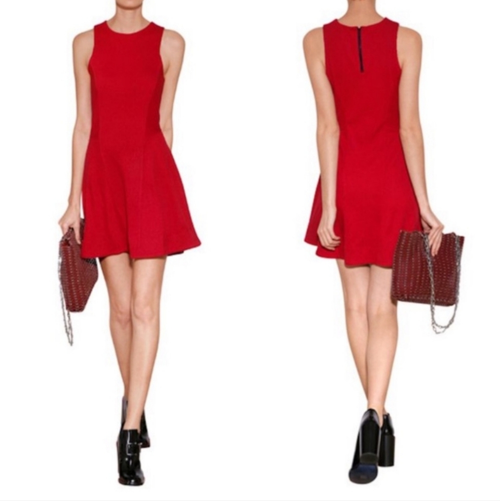 Rag & Bone Red Sleeveless Fit & Flare Dress | Size L